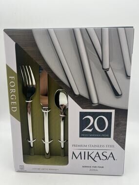 Mikasa Zena 20-Piece Flatware Set Service for 4 18/0 Stainless Steel Silverware
